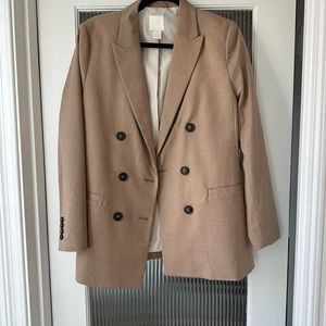 H&M Linen Tan Blazer Size 8